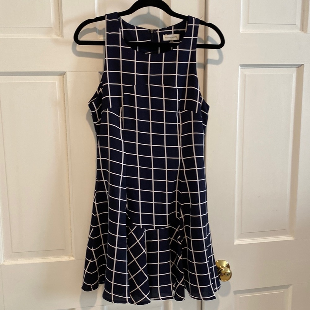 Navy and white dress, size M